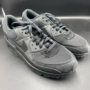 MEN'S NIKE AIR MAX 90 CASUAL BLACK SHOES SIZE 10.5